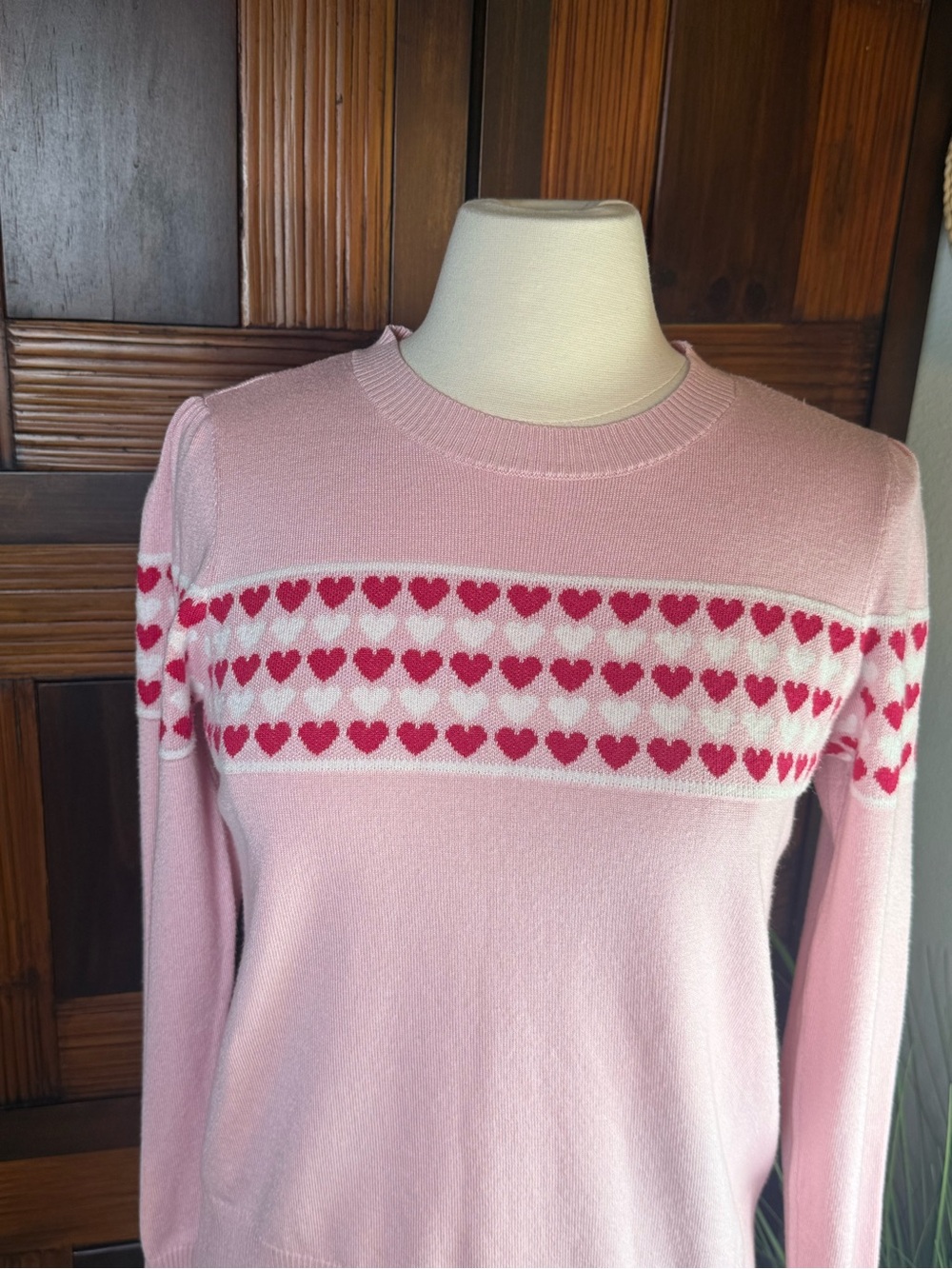 Marled Reunited Clothing Women’s M Pink Red Heart Valentine’s Day Sweater - Picture 3 of 12
